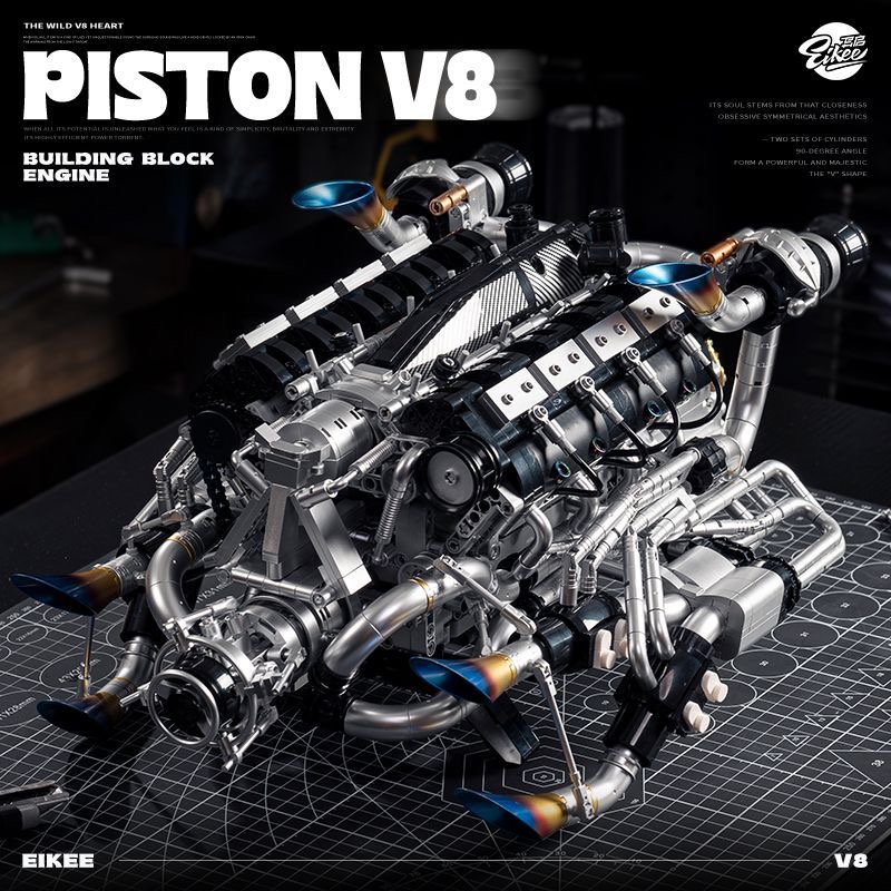 MOC Supercar V8 Engine Buildin - Model Kit Engine 评论和价格