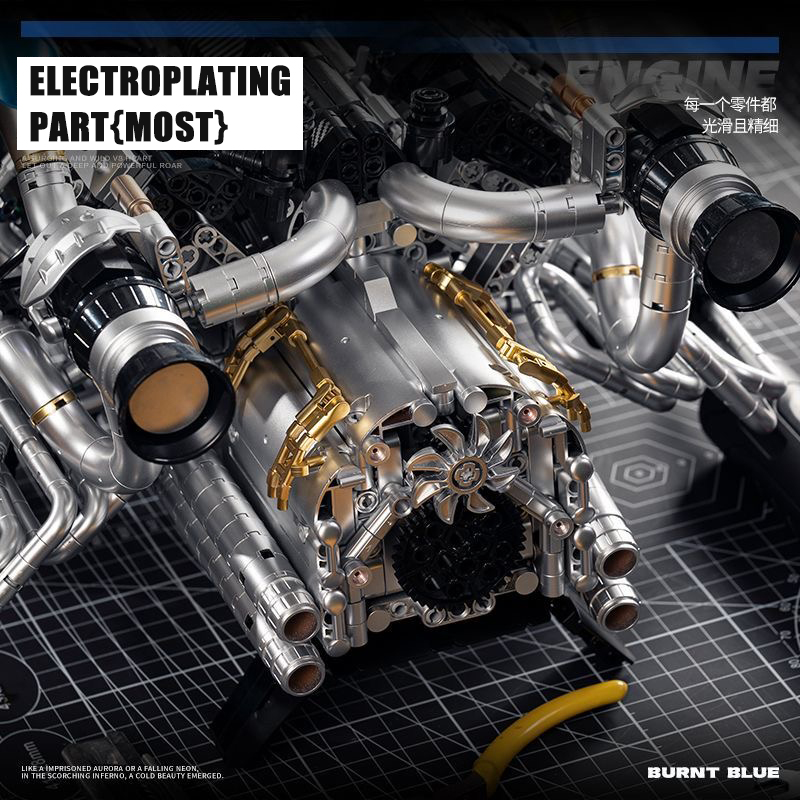 MOC Supercar V8 Engine Buildin - Model Kit Engine 评论和价格