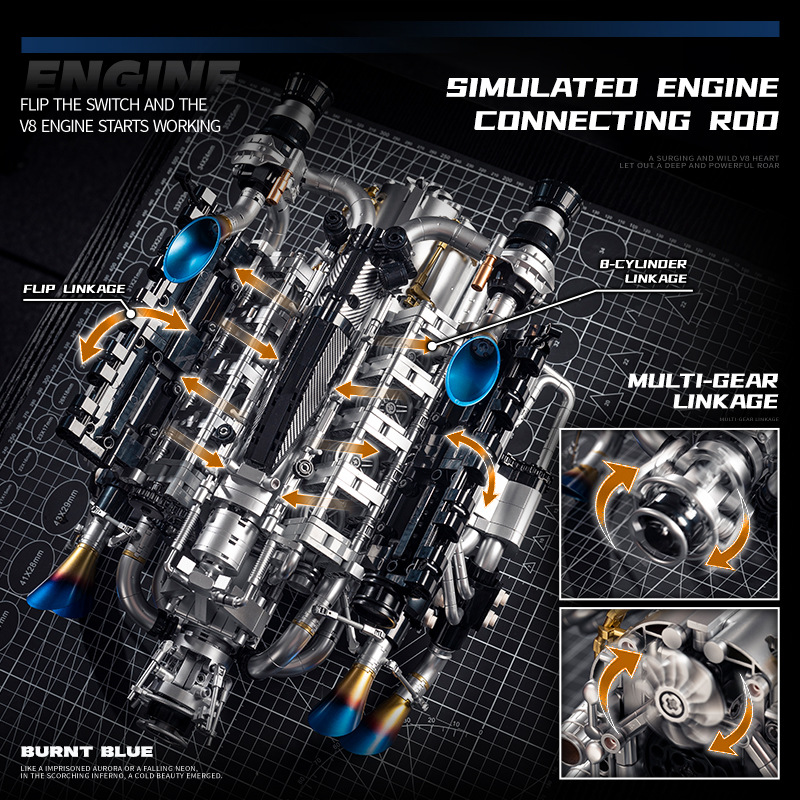 Technical Supercar V8 Engine B - Model Kit Engine 评论和价格